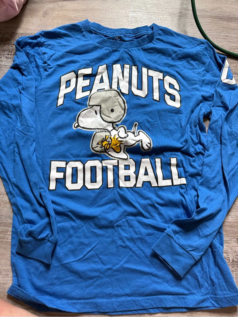 Ripple Junction Blue Peanuts Football Long Sleeve Tee with Snoopy